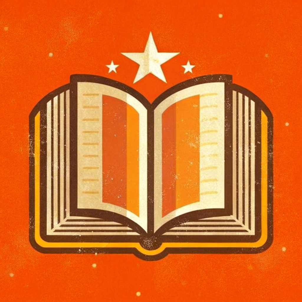 Il quaderno Le cahier: un libro aperto illustrato su fondo arancione